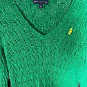 Green Stretchy Polo Sweater